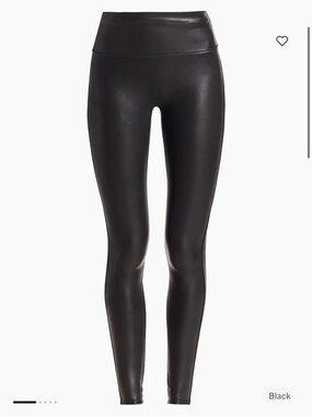 SPANX Black Faux-Leather High-Waist Leggings